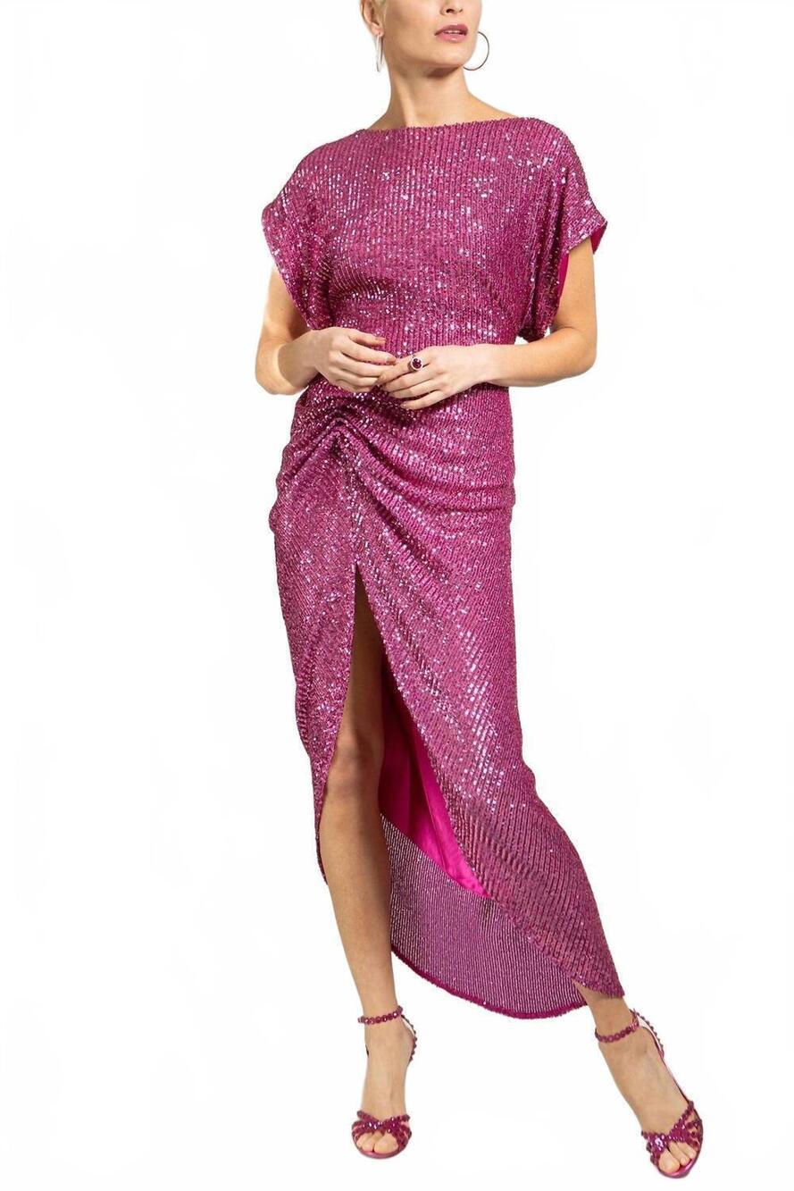 NEW IN THE MOOD FOR LOVE bercot dress in pompadour pink
